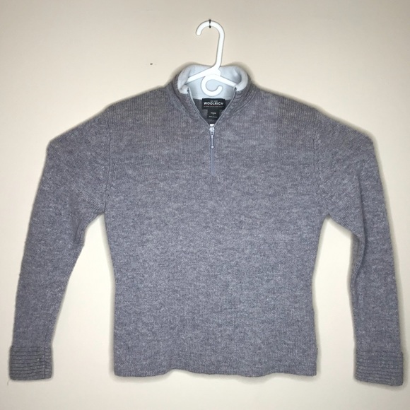 Woolrich Women’s 1/4 Zip Gray Sweater Large Wool - Picture 1 of 7